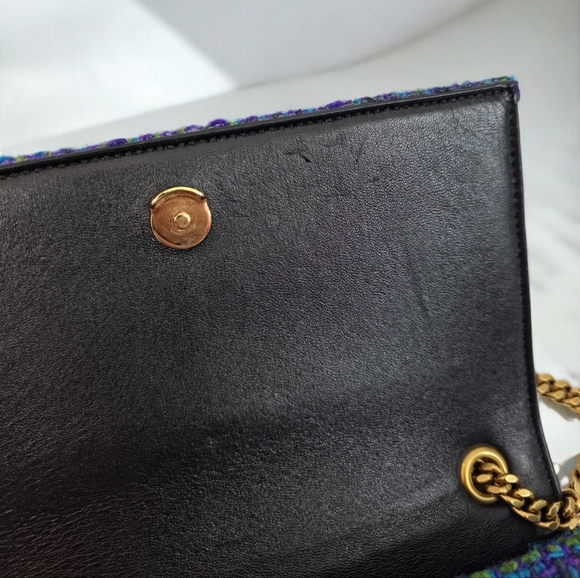 ✨️Authentic Saint Laurent Kate Small Chain Bag in Blue tweed  - Picture 10 of 16